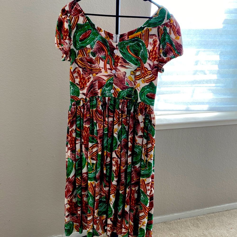NWT Bernie Dexter Florence Dress in Mexican Hat Dance Print 1X